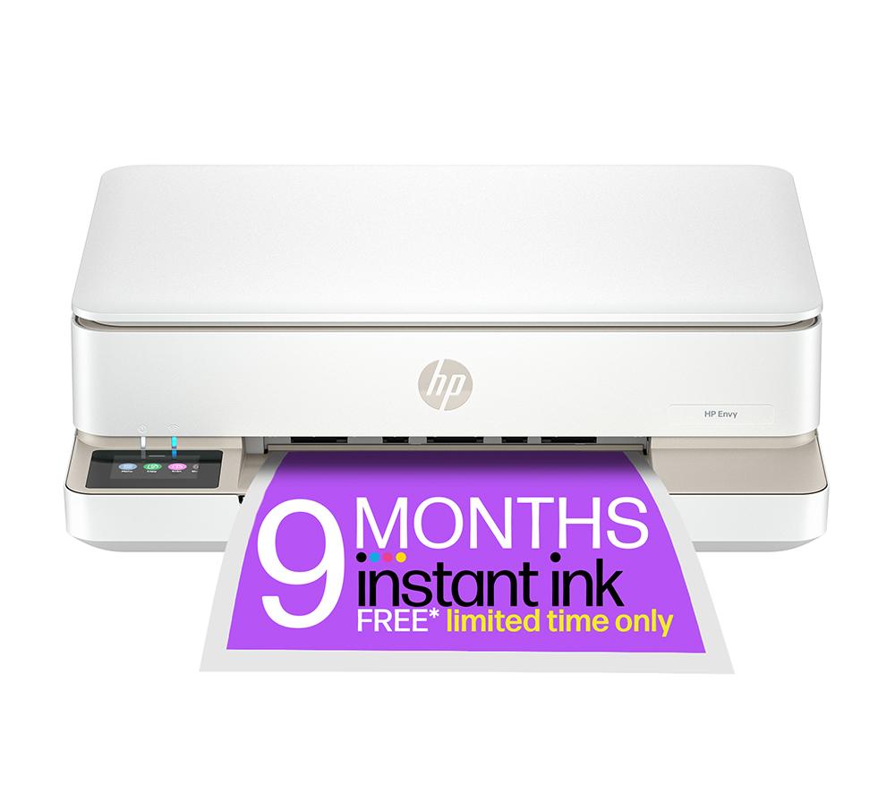 HP Envy 6132e All-in-One Inkjet Wireless Printer, Fax, 6 Months Instant Ink with HP+ & Printables Pack Bundle