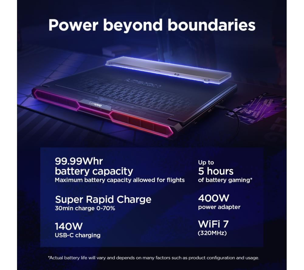 LENOVO Legion Pro 7 16" Gaming Laptop - Intel&reg; Core&trade; Ultra 9, RTX 5090, 2 TB SSD image number 14 of 19