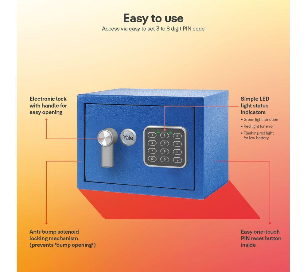 YALE Value Safe - Mini, Blue image number 3 of 4