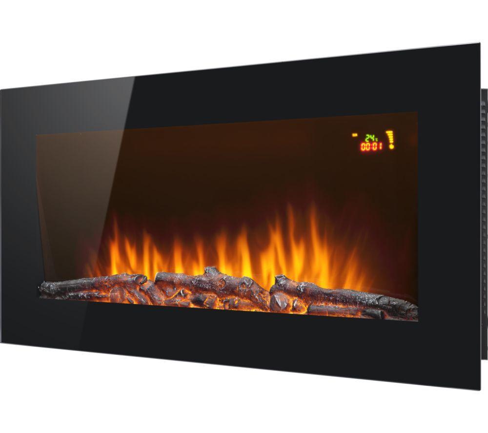 LOGIK L35WMEF25 Wall Mounted Electric Fireplace - Black image number 2 of 5