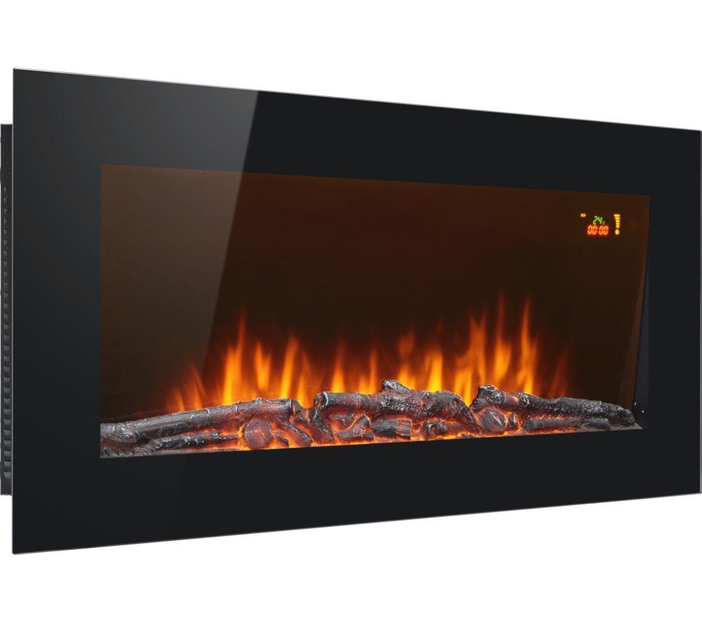 LOGIK L35WMEF25 Wall Mounted Electric Fireplace - Black image number 3 of 5
