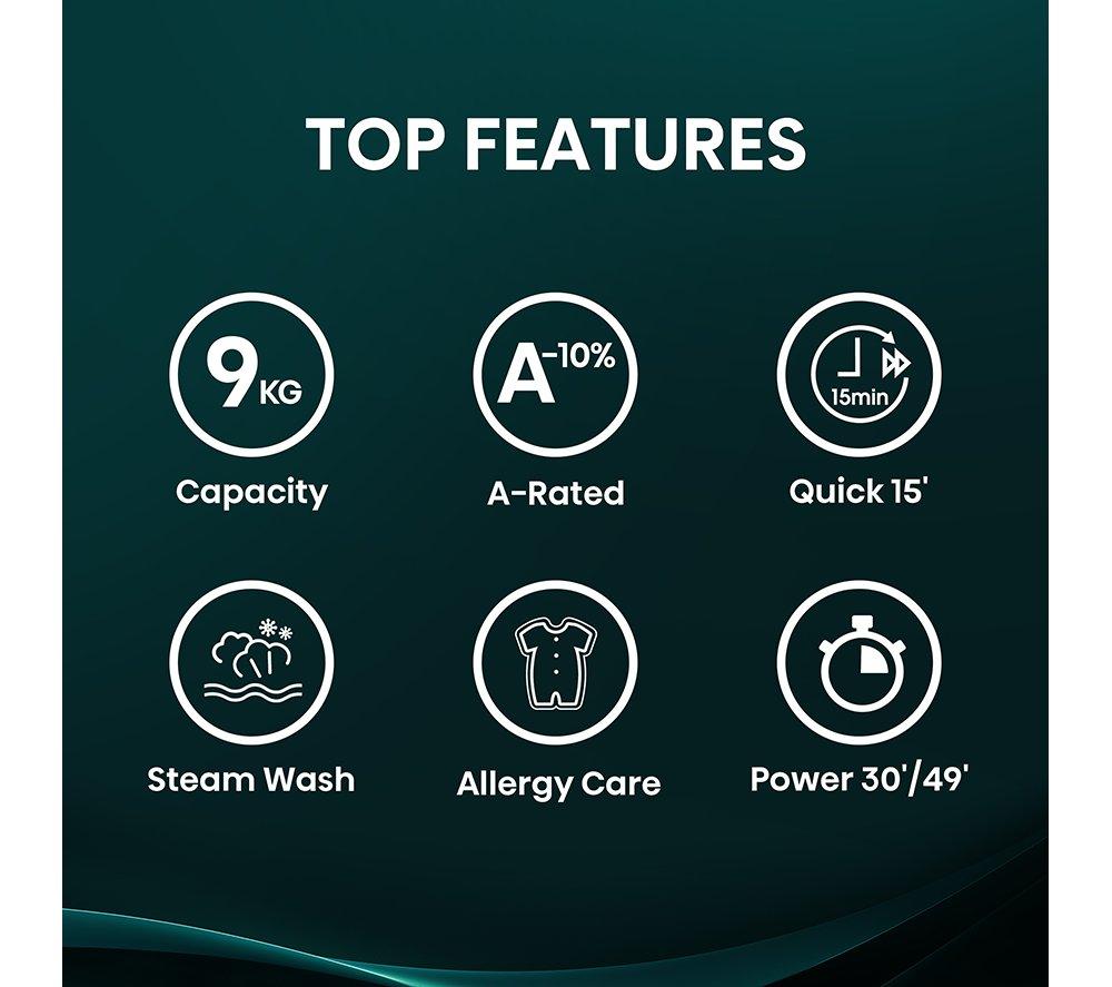 HISENSE 1 Series WF1Q9041BW 9 kg 1400 Spin Washing Machine - White image number 2 of 17