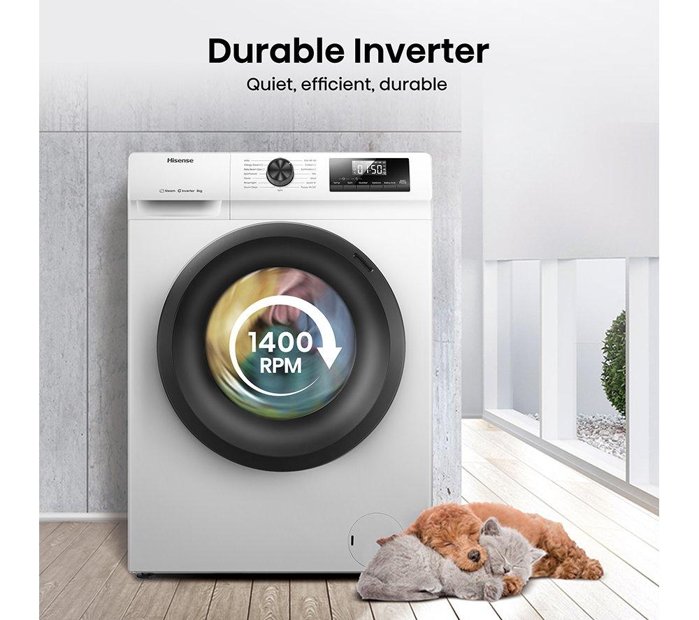 HISENSE 1 Series WF1Q8041BW 8 kg 1400 Spin Washing Machine - White image number 10 of 17