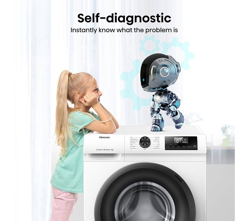 HISENSE 1 Series WF1Q8041BW 8 kg 1400 Spin Washing Machine - White image number 13 of 17