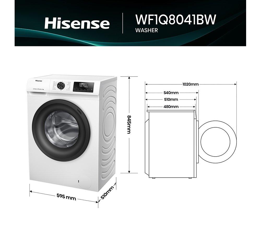 HISENSE 1 Series WF1Q8041BW 8 kg 1400 Spin Washing Machine - White image number 16 of 17