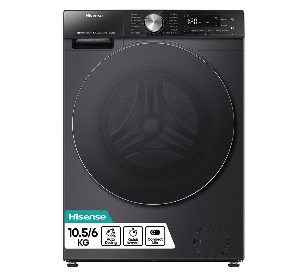 HISENSE 5S Series Auto Dosing WD5S1045BB WiFi-enabled 10.5 kg Washer Dryer – Black, Black