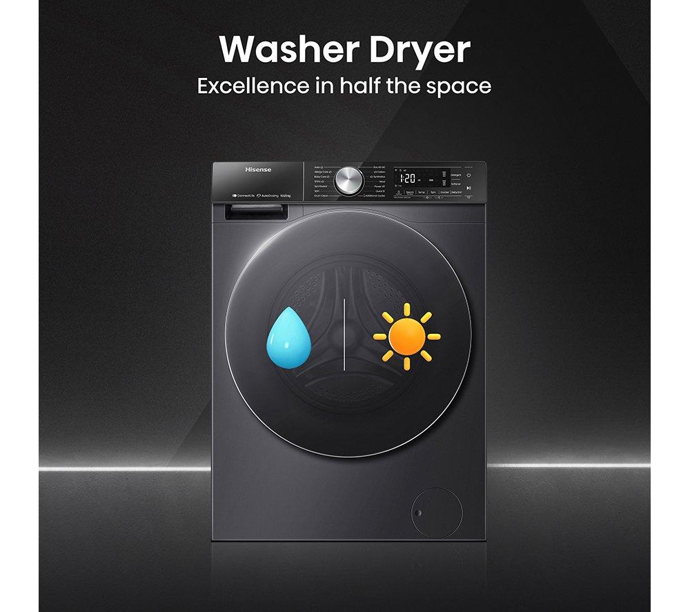 HISENSE 5S Series Auto Dosing WD5S1045BB WiFi-enabled 10.5 kg Washer Dryer - Black image number 10 of 14