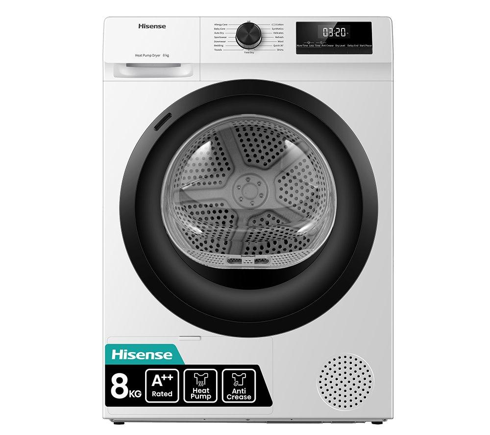 HISENSE 1Q Series DH1Q802BW2 8 kg Heat Pump Tumble Dryer – White, White