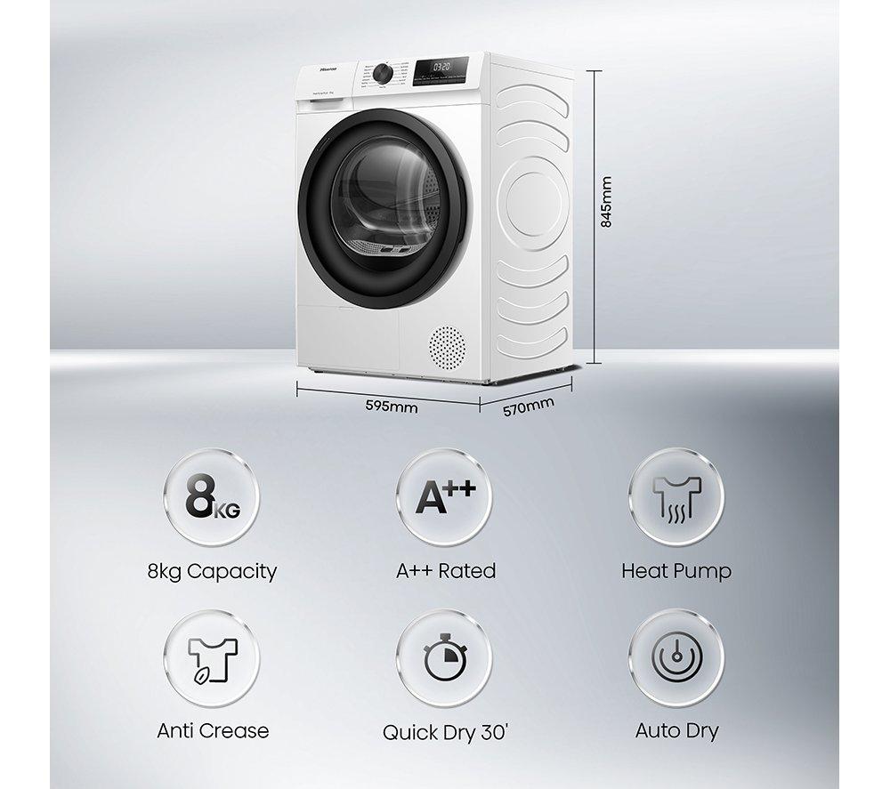 Hisense 1Q Series DH1Q802BW2 Tumble Dryer - Thumbnail 5