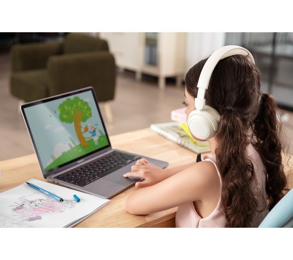 1MORE SonoFlow HQ20 Wireless Bluetooth Kids Headphones - White image number 4 of 5
