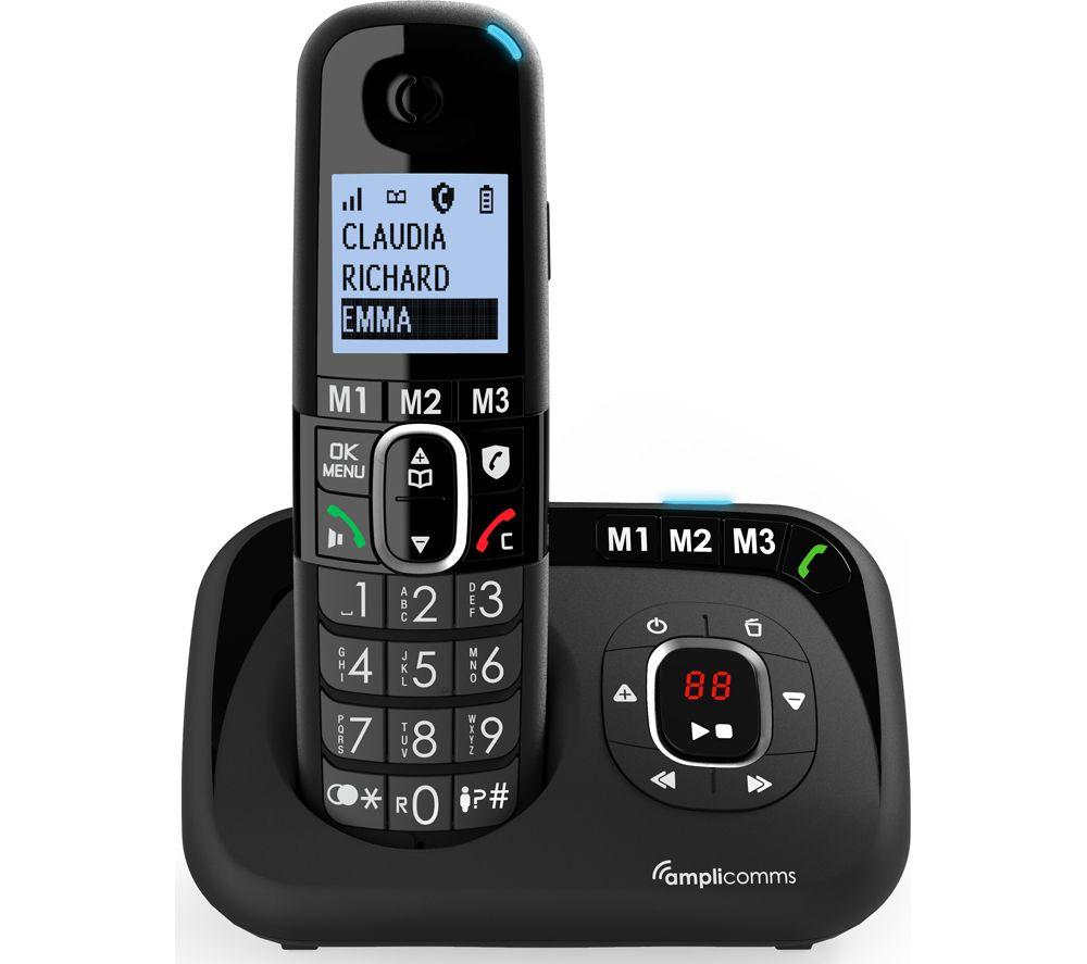 AMPLICOMMS BigTel 1583 Cordless Phone - Triple Phone, Black image number 4 of 6