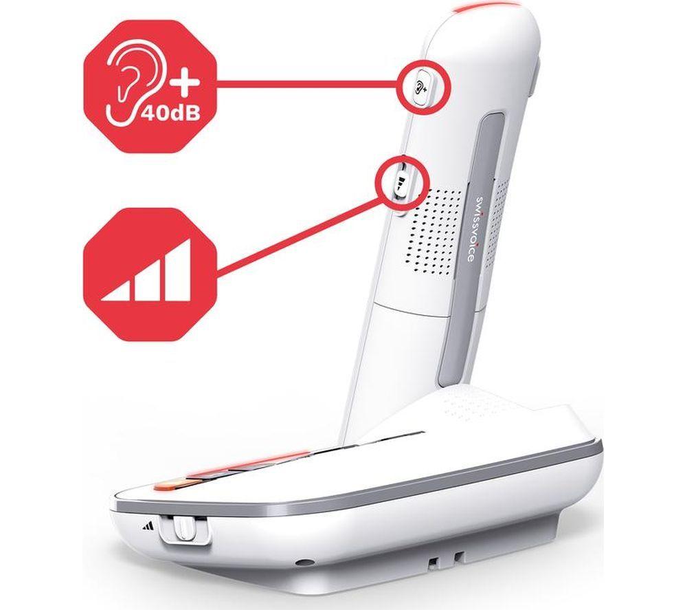 SWISSVOICE Xtra 2355 Duo Cordless Phone - Twin Handsets, White image number 3 of 5