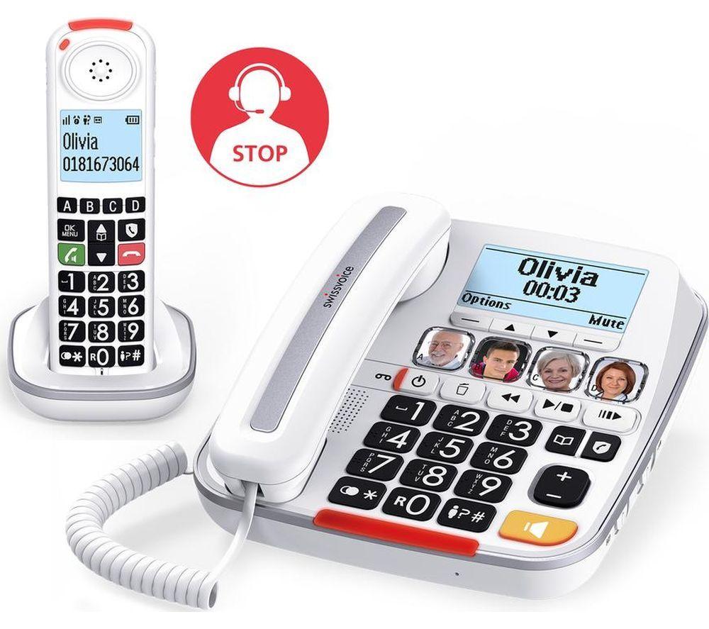 SWISSVOICE Xtra 3355 Combo Home Phone - Twin Handsets, White image number 2 of 5