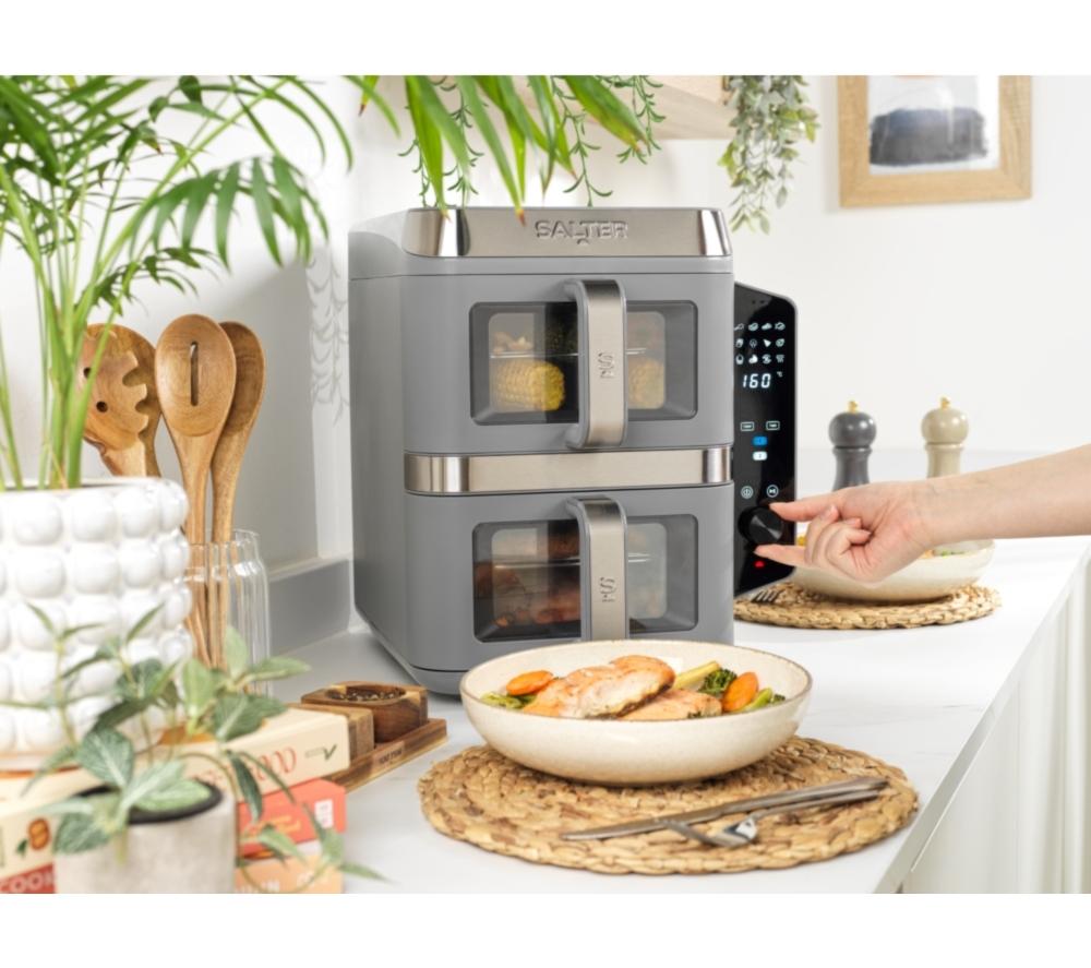 SALTER VertiCook View EK6661 9L Dual Air Fryer - Grey image number 6 of 8