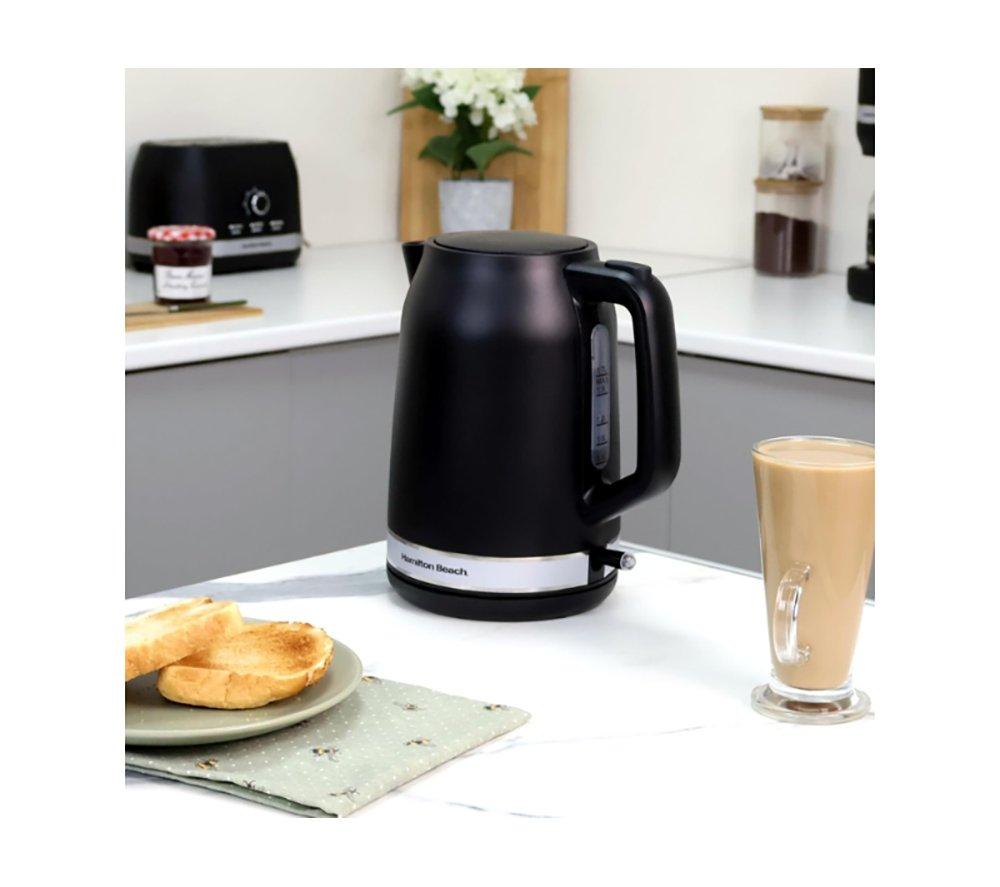 HAMILTON BEACH Ella Compact Solo Microwave, Electric Kettle & 2-Slice Toaster Set - Black image number 2 of 22