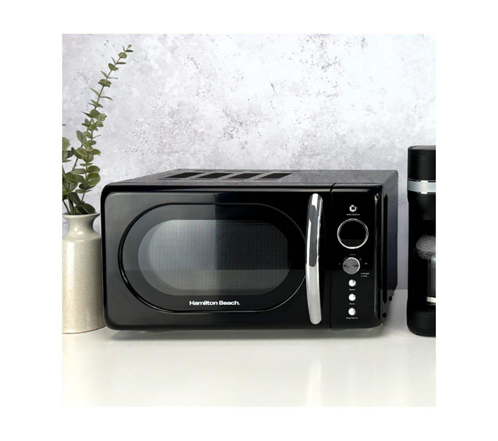 HAMILTON BEACH Ella Compact Solo Microwave, Electric Kettle & 2-Slice Toaster Set - Black image number 18 of 22