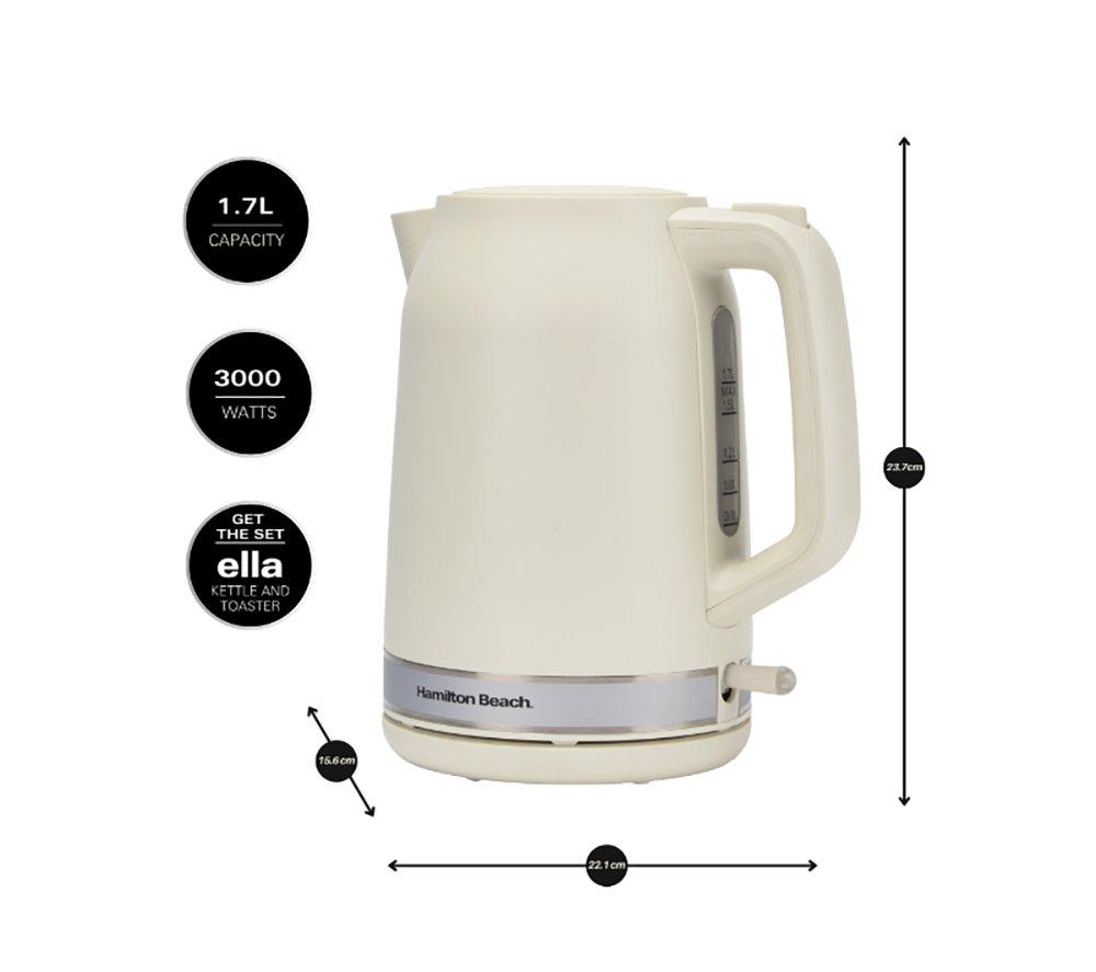 HAMILTON BEACH Ella Compact Solo Microwave, Electric Kettle & 2-Slice Toaster Set - Latte image number 2 of 21