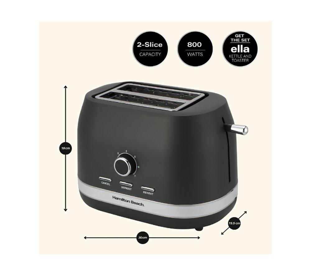 HAMILTON BEACH Ella HBELLAMCH Jug Kettle & 2-Slice Toaster Bundle - Charcoal image number 8 of 18