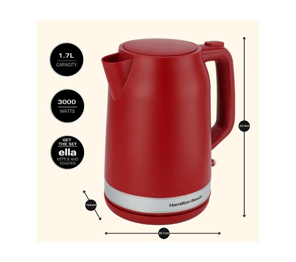 HAMILTON BEACH Ella Breakfast Jug Kettle & 2-Slice Toaster Bundle - Red image number 2 of 15