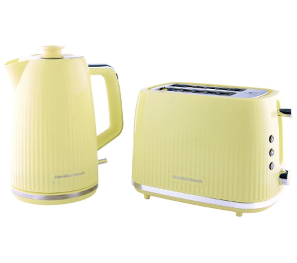 Hamilton Beach Miami Breakfast Jug Kettle & 2-Slice Toaster Bundle - Banana Split, Yellow