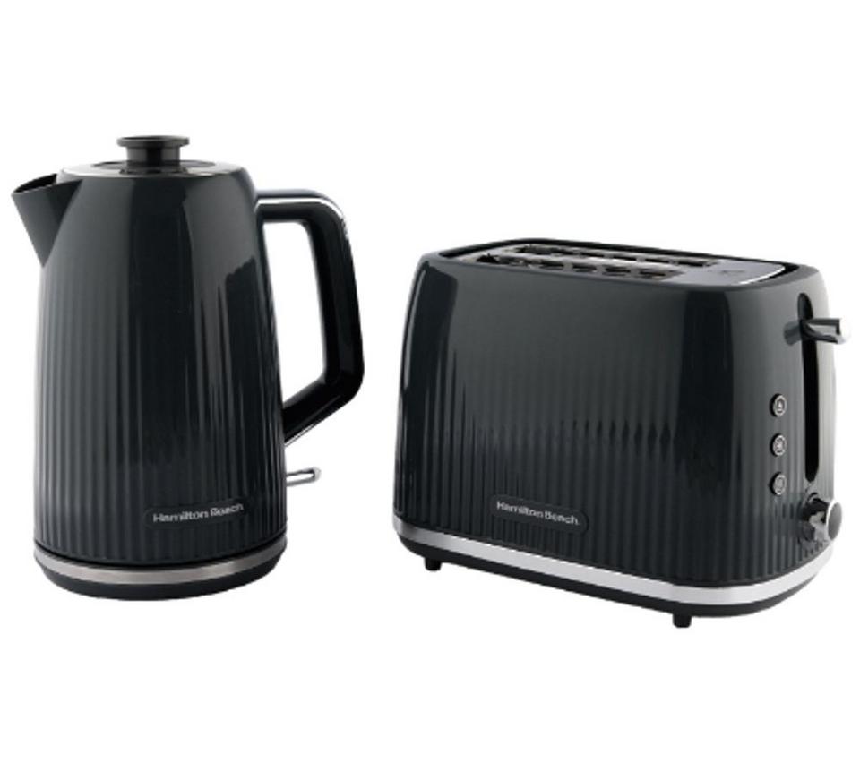 HAMILTON BEACH Miami HBMIACH Jug Kettle & 2-Slice Toaster Bundle - Charcoal Grey