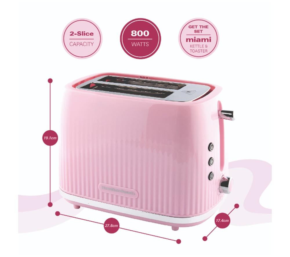 HAMILTON BEACH Miami HBMIAF Jug Kettle & 2-Slice Toaster Bundle - Flamingo Pink image number 7 of 7