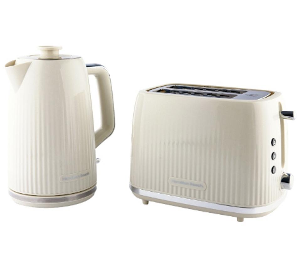 HAMILTON BEACH Miami HBMIAS Jug Kettle & 2-Slice Toaster Bundle - Sand