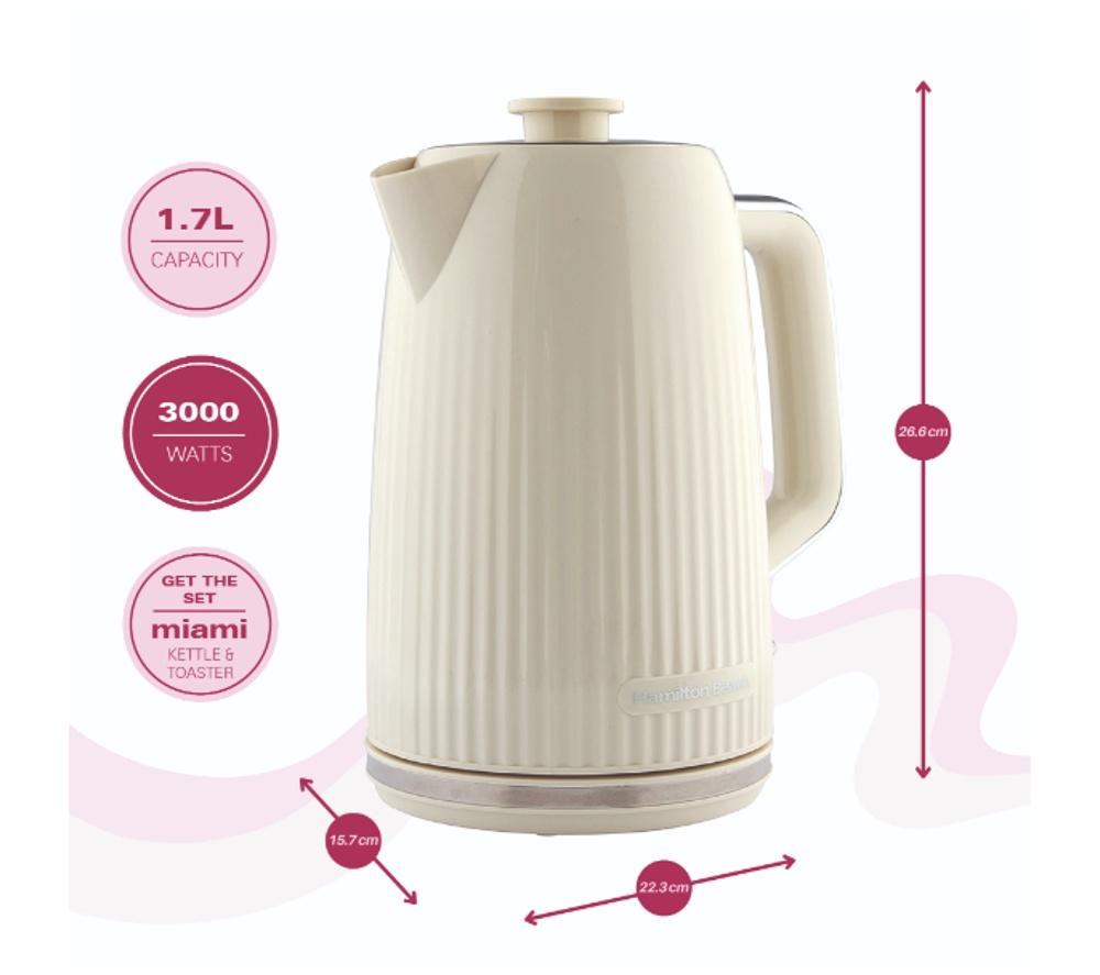 HAMILTON BEACH Miami HBMIAS Jug Kettle & 2-Slice Toaster Bundle - Sand image number 5 of 6