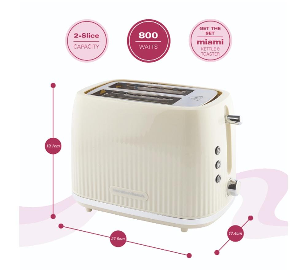 HAMILTON BEACH Miami HBMIAS Jug Kettle & 2-Slice Toaster Bundle - Sand image number 6 of 6