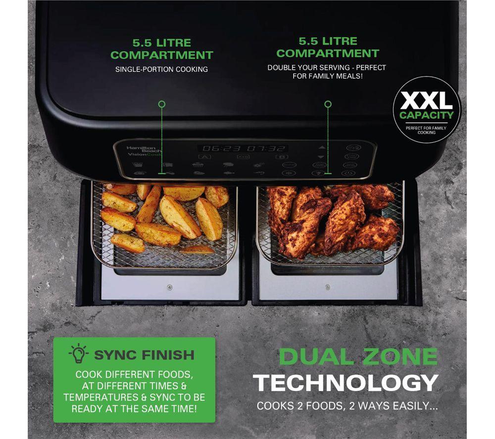 HAMILTON BEACH VisionCook HB2116A Dual Air Fryer - Black image number 5 of 6