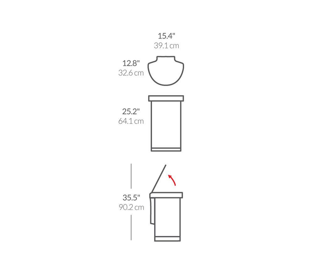 SIMPLEHUMAN ST2200 45-litre Semi-Round Bin - Brushed Steel image number 2 of 12