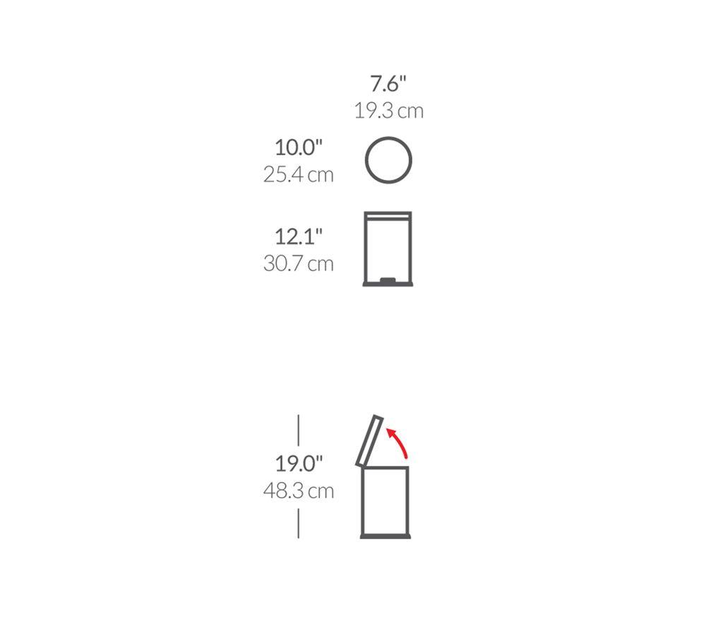 SIMPLEHUMAN ST2200 45-litre Semi-Round Bin - Brushed Steel image number 3 of 12