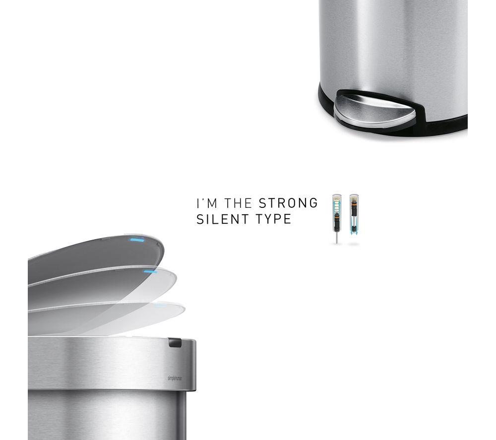 SIMPLEHUMAN ST2200 45-litre Semi-Round Bin - Brushed Steel image number 4 of 12