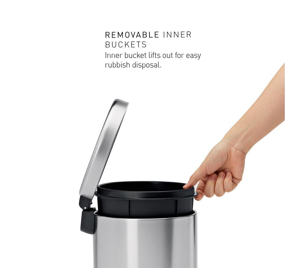 SIMPLEHUMAN ST2200 45-litre Semi-Round Bin - Brushed Steel image number 6 of 12