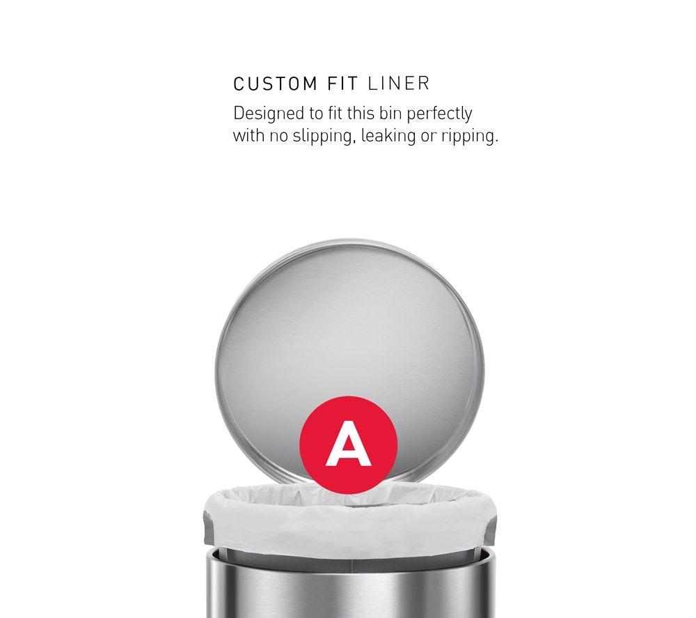 SIMPLEHUMAN ST2200 45-litre Semi-Round Bin - Brushed Steel image number 8 of 12