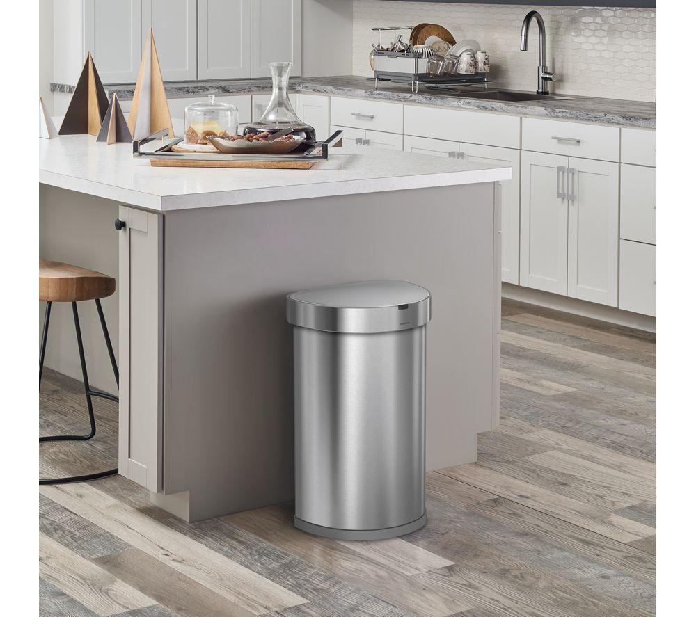 SIMPLEHUMAN ST2200 45-litre Semi-Round Bin - Brushed Steel image number 10 of 12