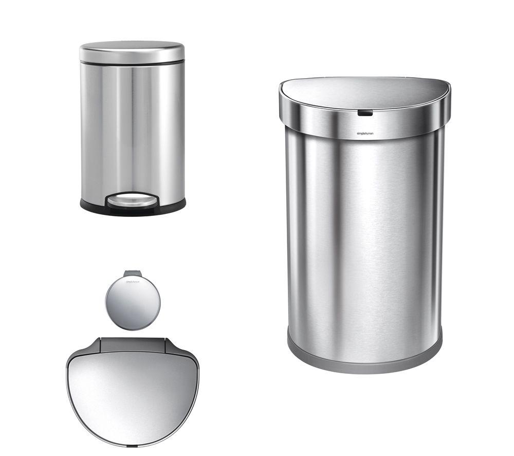SIMPLEHUMAN ST2200 45-litre Semi-Round Bin - Brushed Steel image number 11 of 12