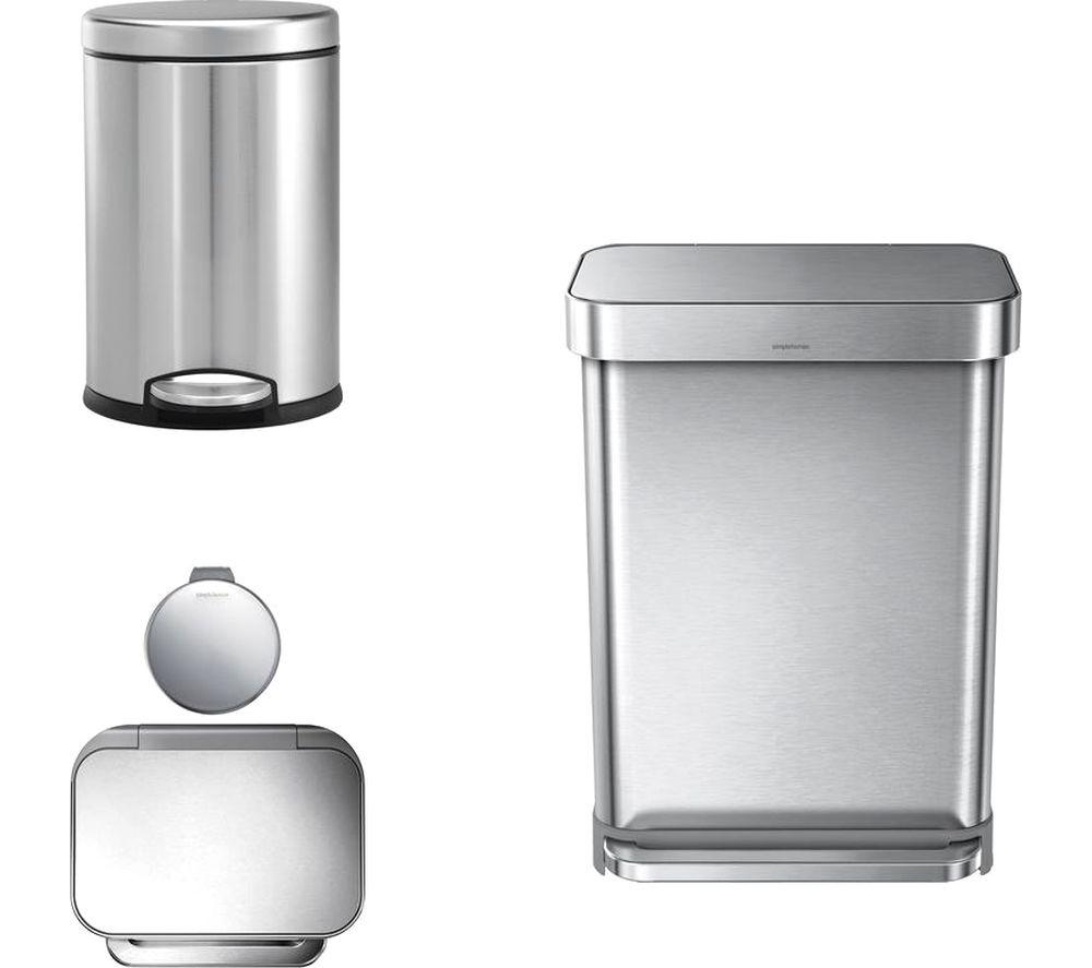 SIMPLEHUMAN CW2203 55-litre Rectangular Pedal Bin - Stainless Steel image number 4 of 9