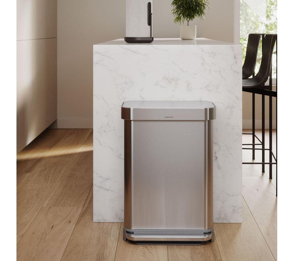SIMPLEHUMAN CW2203 55-litre Rectangular Pedal Bin - Stainless Steel image number 7 of 9
