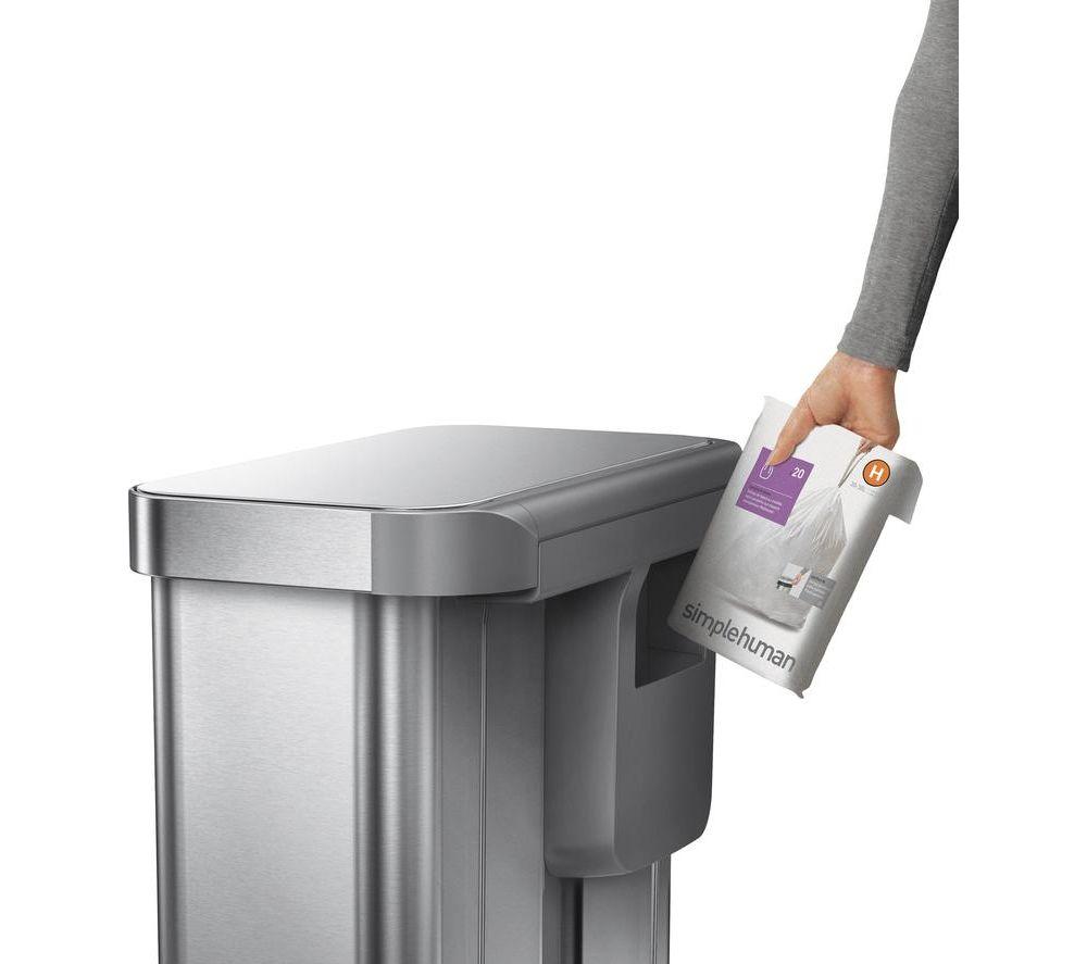 SIMPLEHUMAN CW2203 55-litre Rectangular Pedal Bin - Stainless Steel image number 9 of 9