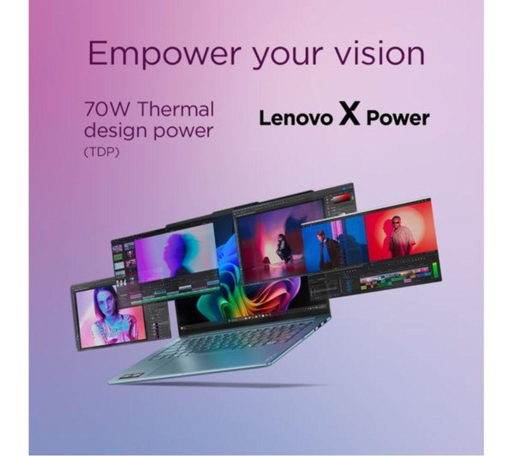 LENOVO Yoga Pro 7 14.5" Refurbished Laptop, Copilot+ PC - AMD Ryzen AI 9, 1 TB SSD, Tidal Teal (Excellent Condition) image number 5 of 11