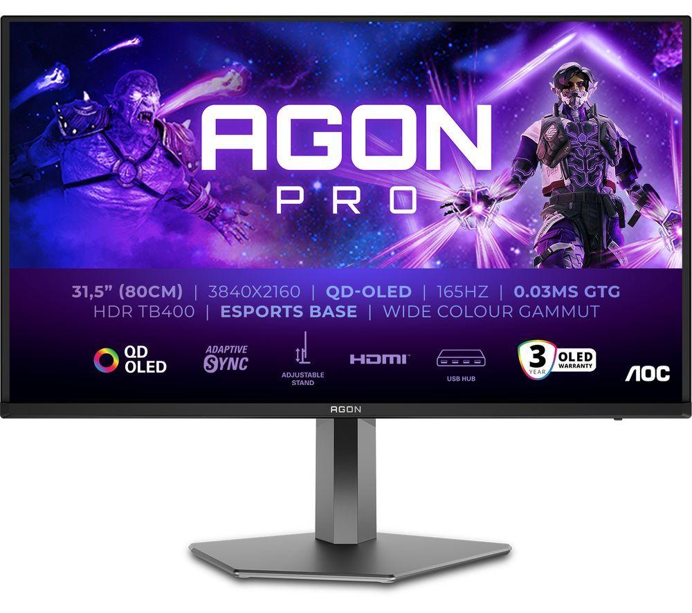 AOC AGON PRO AG326UD 4K Ultra HD 32" Quantum Dot OLED Gaming Monitor - Black