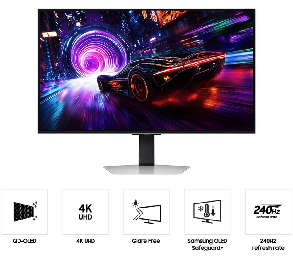 SAMSUNG Odyssey G8 LS32FG810SUXXU 4K Ultra HD 32" QD-OLED Gaming Monitor - Silver image number 2 of 14