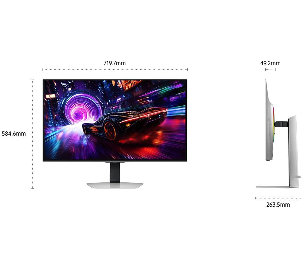 SAMSUNG Odyssey G8 LS32FG810SUXXU 4K Ultra HD 32" QD-OLED Gaming Monitor - Silver image number 3 of 14