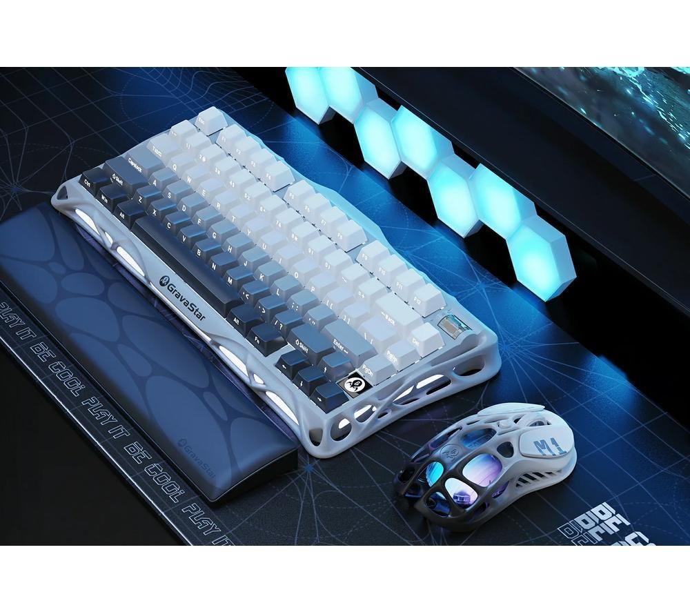 GRAVASTAR Mercury K1 Wireless Mechanical Gaming Keyboard - Gradient White image number 9 of 12