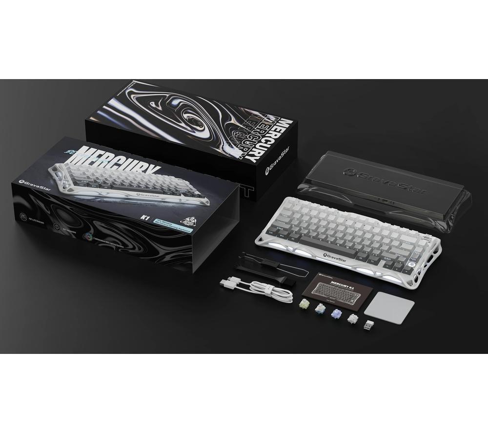 GRAVASTAR Mercury K1 Wireless Mechanical Gaming Keyboard - Gradient White image number 12 of 12