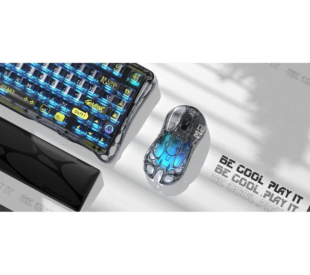 Mouse Gaming Wireless GravaStar Mercury M2 - 26000 DPI, 79g, RGB, PAW3395, Nero - Foto 2