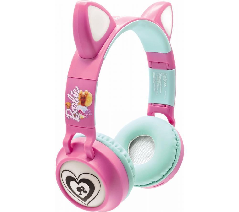 Lexibook Hpbtktbb-00 Wireless Bluetooth Kids Headphones - Barbie, Pink,Patterned,Green