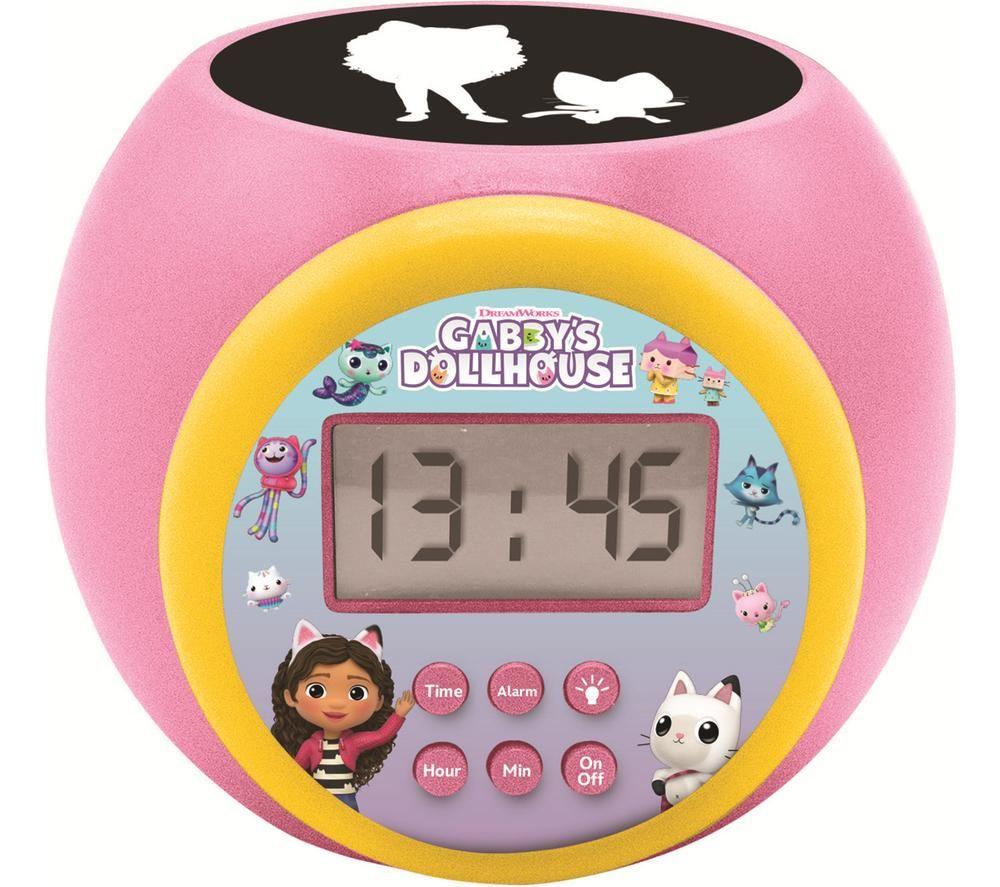 Lexibook Projector Alarm Clock - Gabby's Dollhouse, Yellow,Pink
