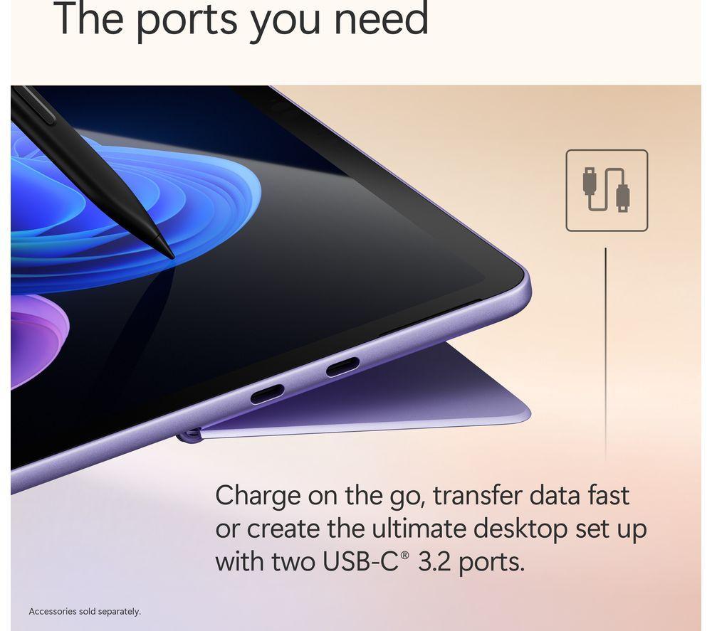 MICROSOFT Microsoft Surface Pro 12", Copilot+ PC - Snapdragon X Plus, 512 GB SSD, Violet image number 13 of 18